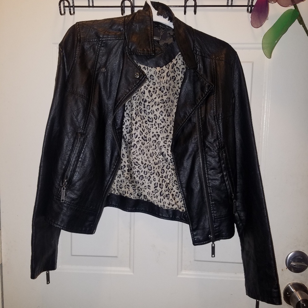 JOUJOU Faux Leather Zip Jacket